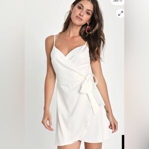 NEW Lulu's Weekend White Sleeveless Wrap Mini Dress S